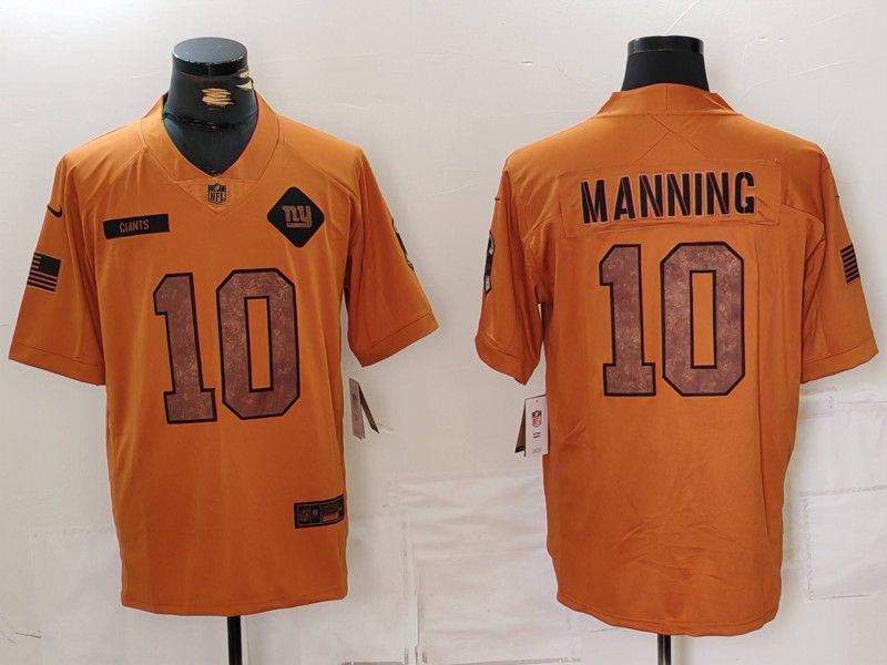 Men New York Giants #10 Manning Brown Nike 2024 Salute To Service Limited NFL Jersey